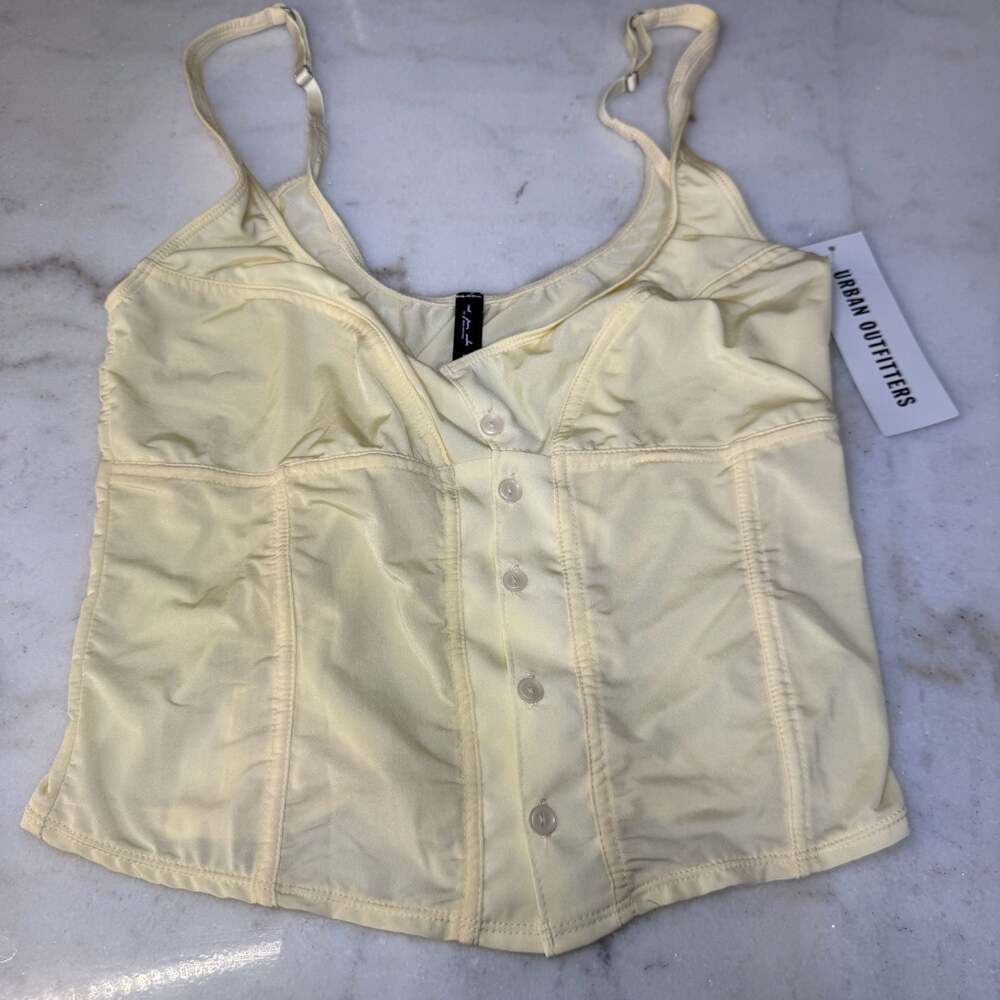 Out From Under Urban Outfitters Yellow Ruched Corset Tank Top